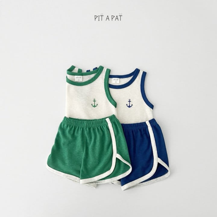 Pitapat - Korean Children Fashion - #fashionkids - Marine L Sleeveless Top Bottom Set - 7