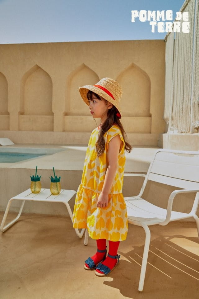 Pomme de terre - Korean Children Fashion - #Kfashion4kids - Yellow Tulip One-Piece - 2