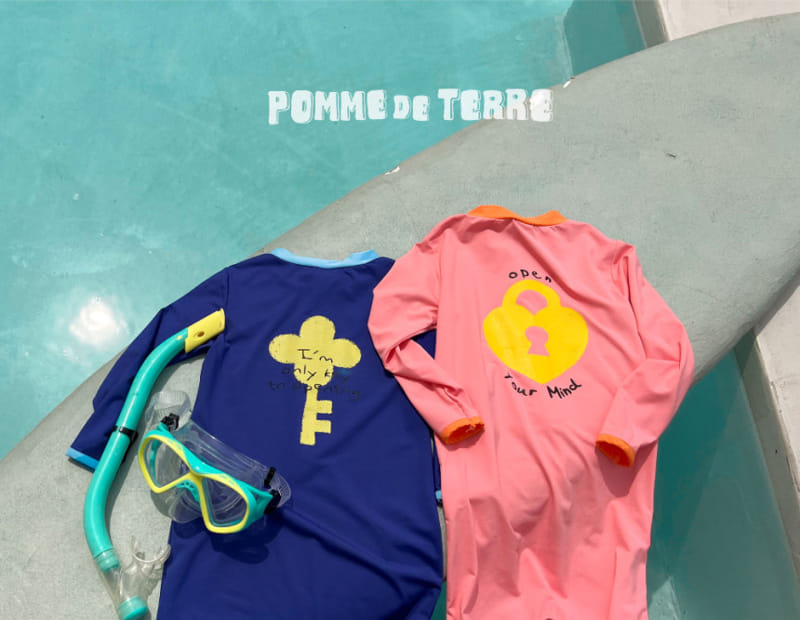 Pomme de terre - Korean Children Fashion - #childofig - Heart Lock Swim Suit - 11