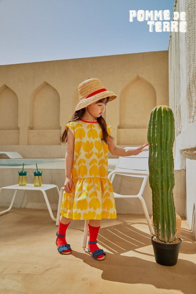 Pomme de terre - Korean Children Fashion - #childrensboutique - Yellow Tulip One-Piece - 11