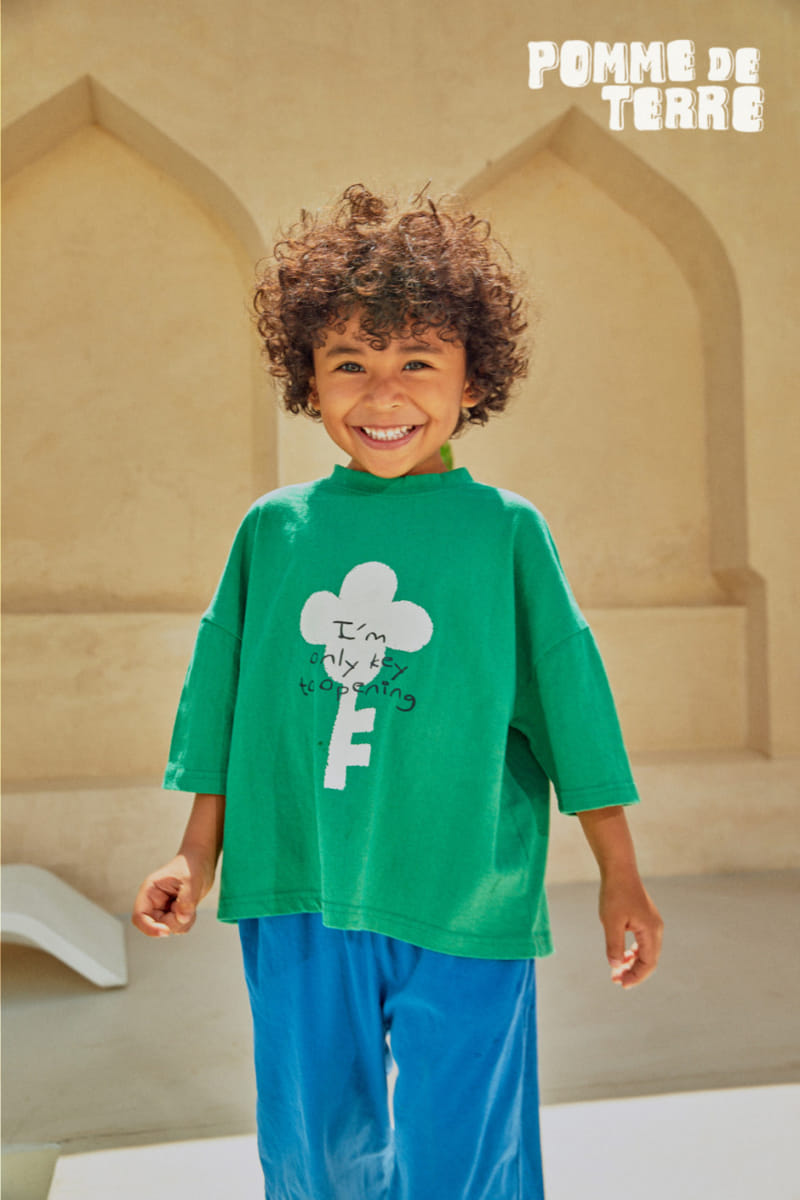 Pomme de terre - Korean Children Fashion - #stylishchildhood - Clover Key Drop Shot Sleeve Tee - 2