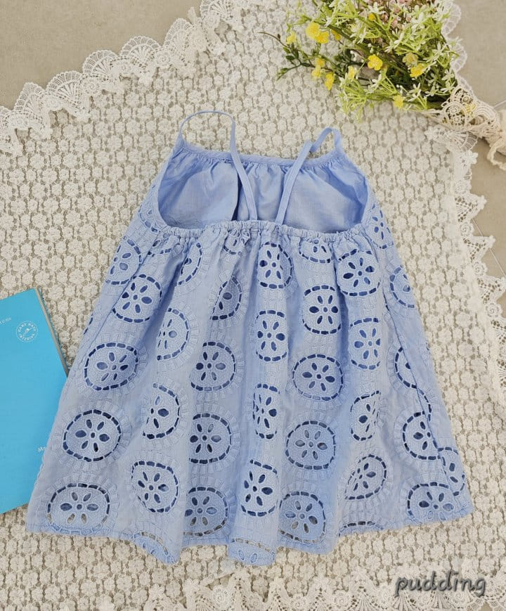 Pudding - Korean Children Fashion - #kidzfashiontrend - Washing Embroidery String One-Piece - 7