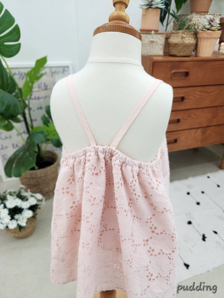 Pudding - Korean Children Fashion - #minifashionista - Washing Embroidery String One-Piece - 11