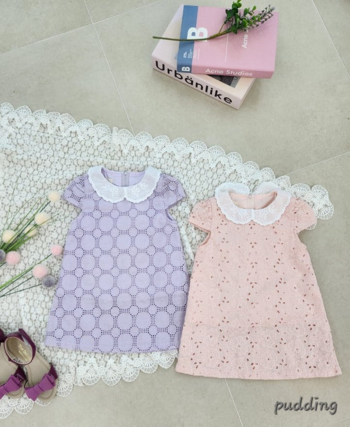 Pudding - Korean Children Fashion - #stylishchildhood - Washing Embroidery One-Piece - 3