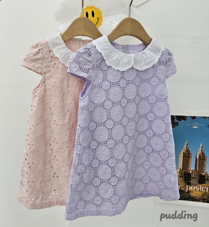 Pudding - Korean Children Fashion - #todddlerfashion - Washing Embroidery One-Piece