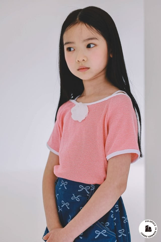 Pulupulu - Korean Children Fashion - #childrensboutique - Rose Decoration Tee - 9