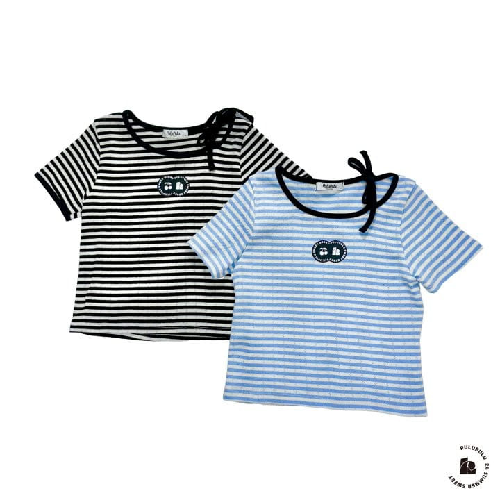 Pulupulu - Korean Children Fashion - #stylishchildhood - Shoulder Ribbon Tee - 6