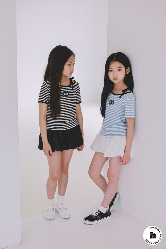 Pulupulu - Korean Children Fashion - #toddlerclothing - Shoulder Ribbon Tee - 5