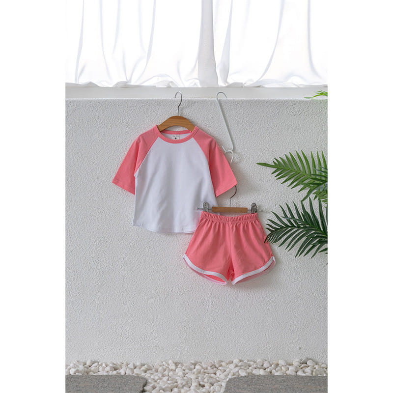 Raykids - Korean Children Fashion - #childofig - Bagel Cropped Shorts Top Bottom Set - 5