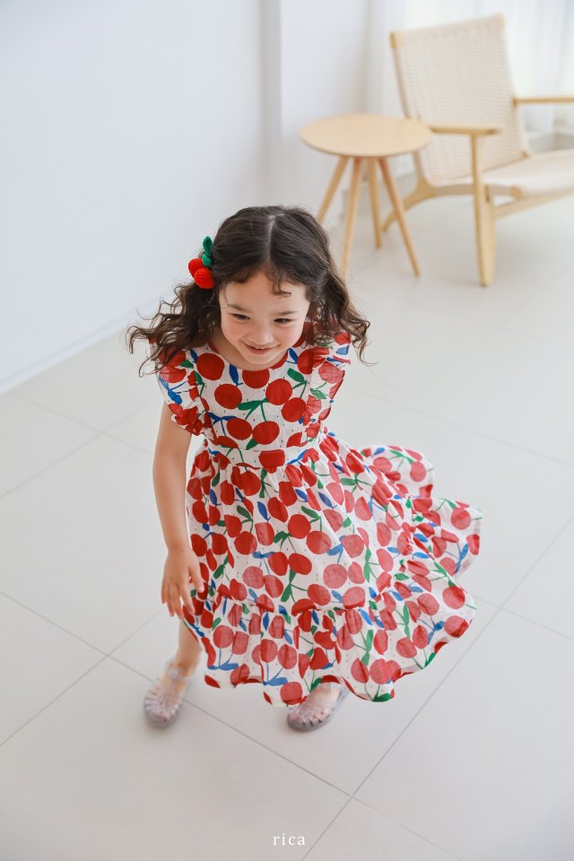 Rica - Korean Children Fashion - #Kfashion4kids - Cherry One-Piece