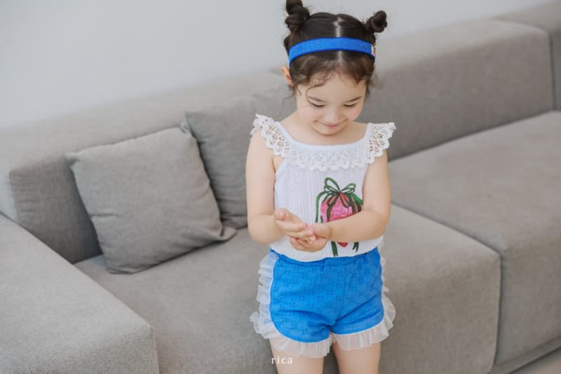 Rica - Korean Children Fashion - #prettylittlegirls - Strawberry Lace Tee - 4