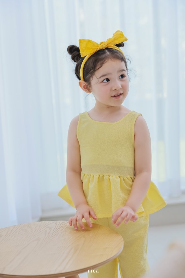 Rica - Korean Children Fashion - #childofig - Big Ribbon Top Bottom Set - 3