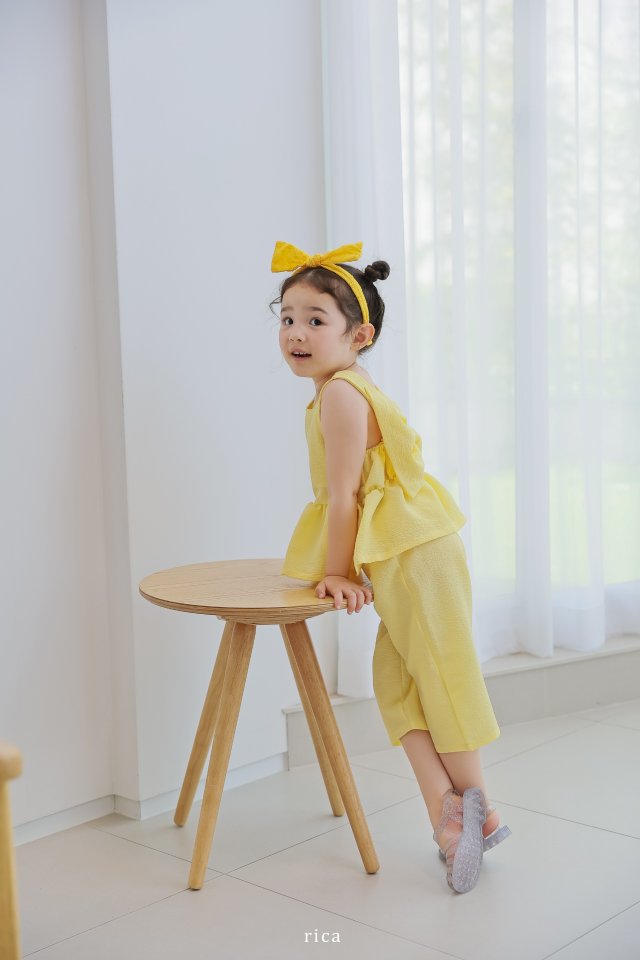 Rica - Korean Children Fashion - #childofig - Big Ribbon Top Bottom Set - 4