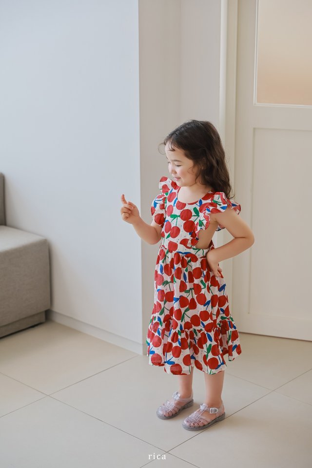 Rica - Korean Children Fashion - #designkidswear - Cherry One-Piece - 9