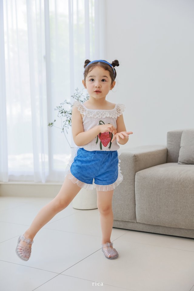 Rica - Korean Children Fashion - #fashionkids - Strawberry Lace Tee - 9