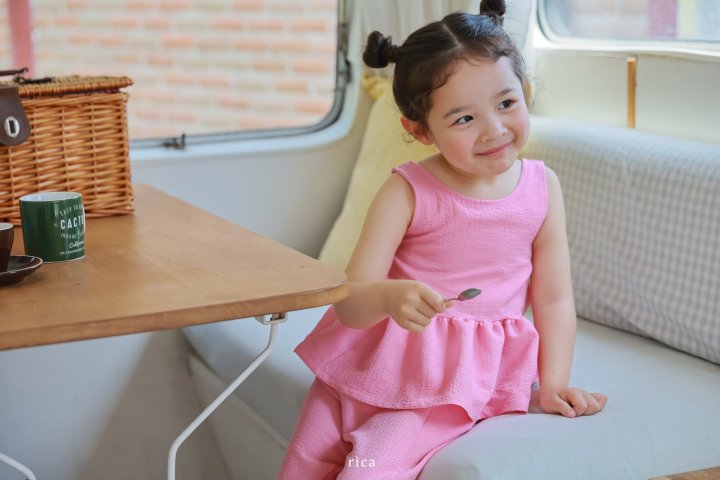 Rica - Korean Children Fashion - #kidzfashiontrend - Big Ribbon Top Bottom Set - 10