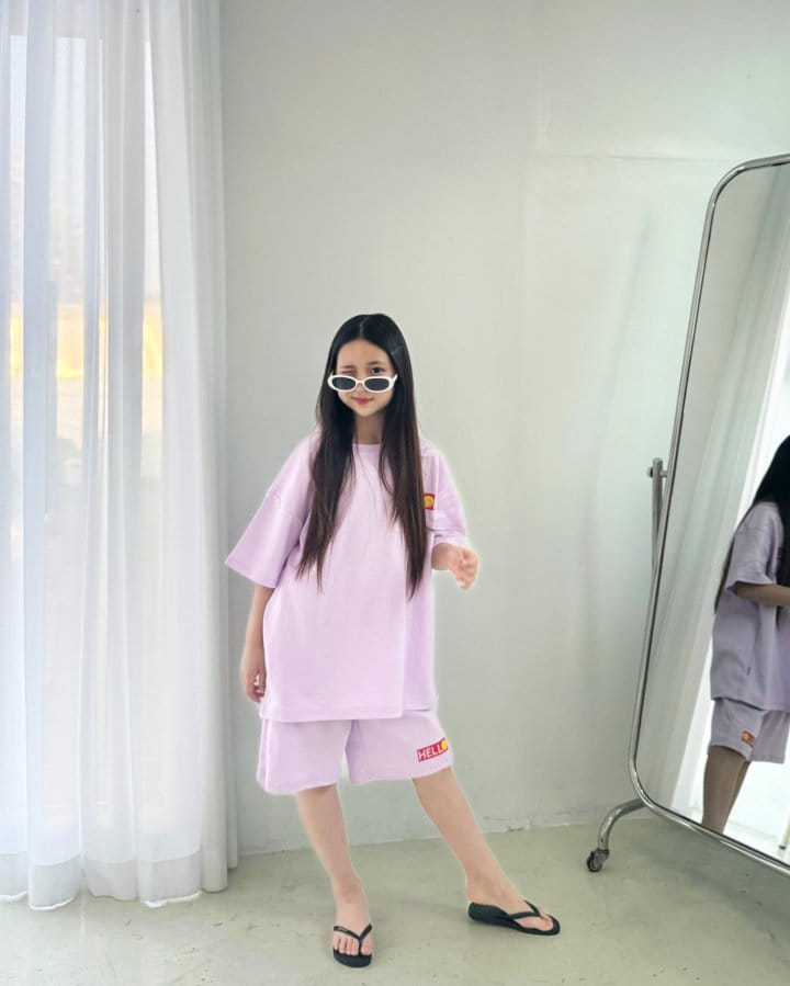 Riwoo Riwoo - Korean Children Fashion - #designkidswear - Hello Half Top Bottom Set