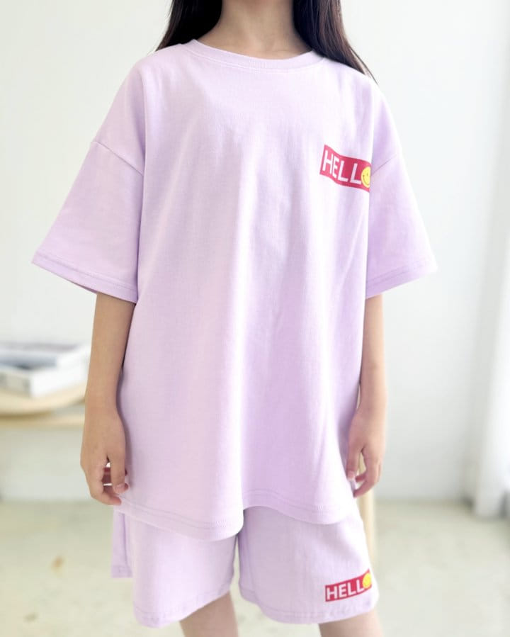 Riwoo Riwoo - Korean Children Fashion - #fashionkids - Hello Half Top Bottom Set - 3