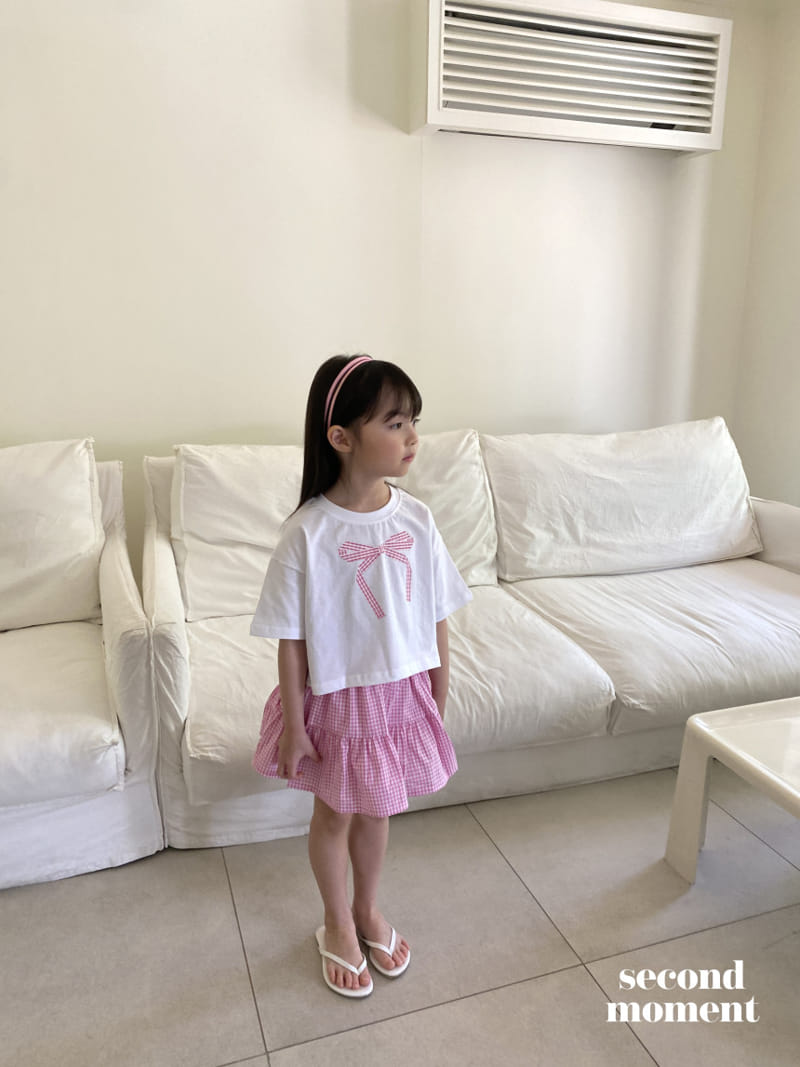 Second moment - Korean Children Fashion - #minifashionista - Check Ribbon Tee - 10