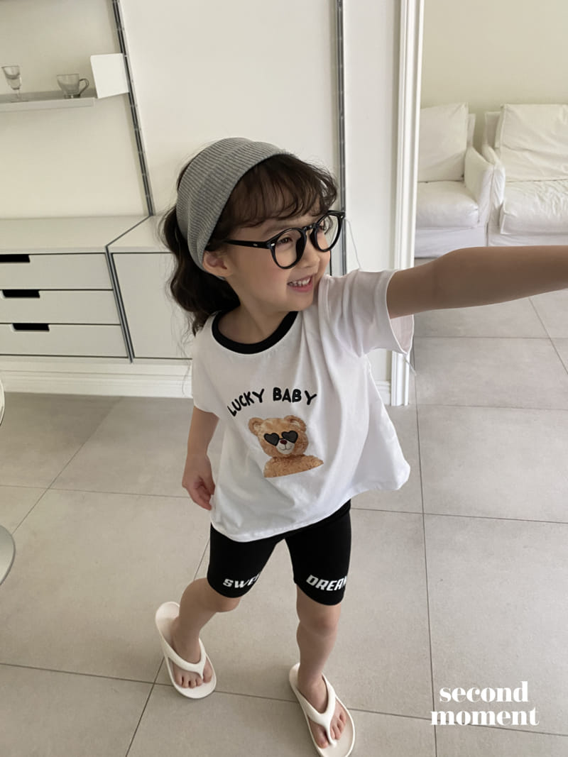 Second moment - Korean Children Fashion - #toddlerclothing - Short Lettering Leggings  - 4