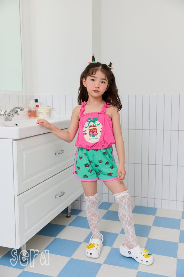 Sera - Korean Children Fashion - #childofig - Frill String Crop Top Bottom Set - 11