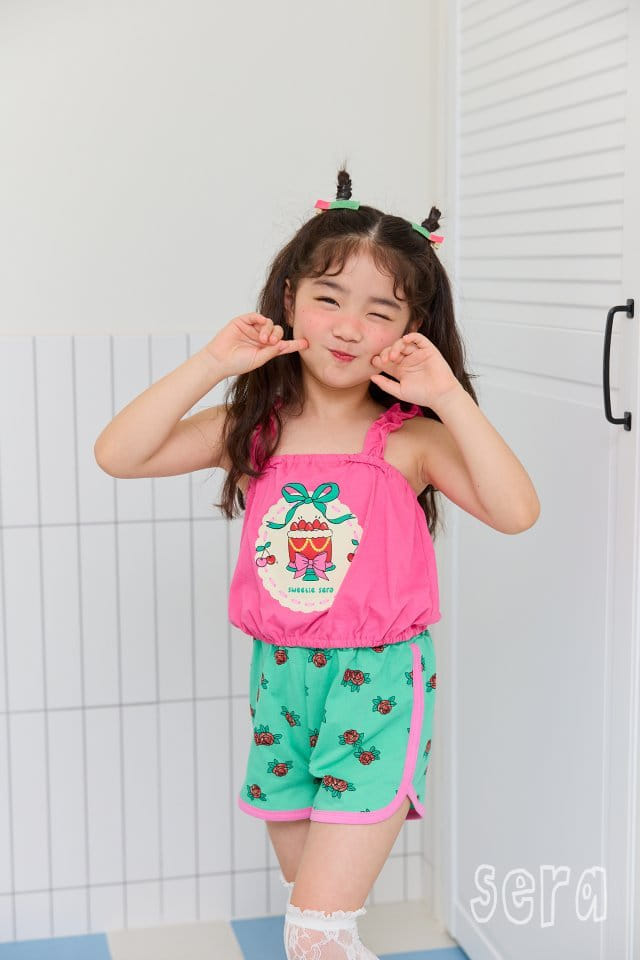 Sera - Korean Children Fashion - #kidzfashiontrend - Frill String Crop Top Bottom Set - 2