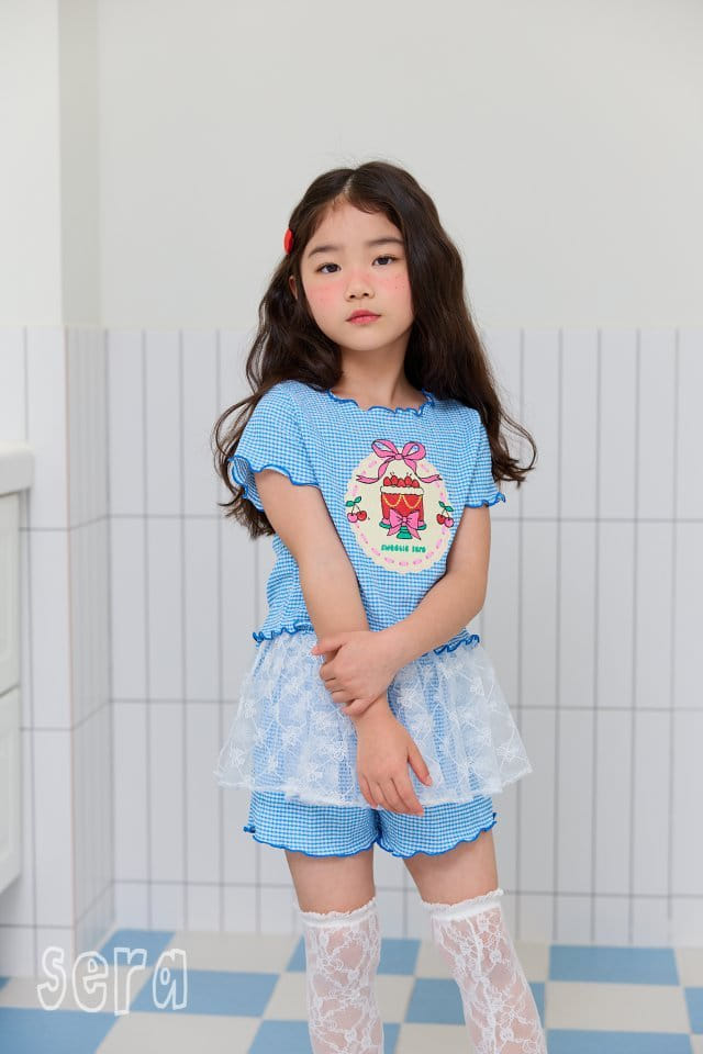 Sera - Korean Children Fashion - #magicofchildhood - Check Sha Pants Top Bottom Set - 3