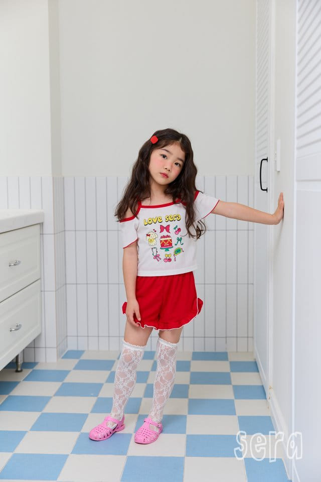 Sera - Korean Children Fashion - #minifashionista - Love Cap Sleeveless Top Bottom Set - 7