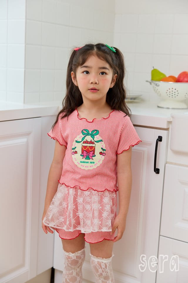 Sera - Korean Children Fashion - #magicofchildhood - Check Sha Pants Top Bottom Set - 4