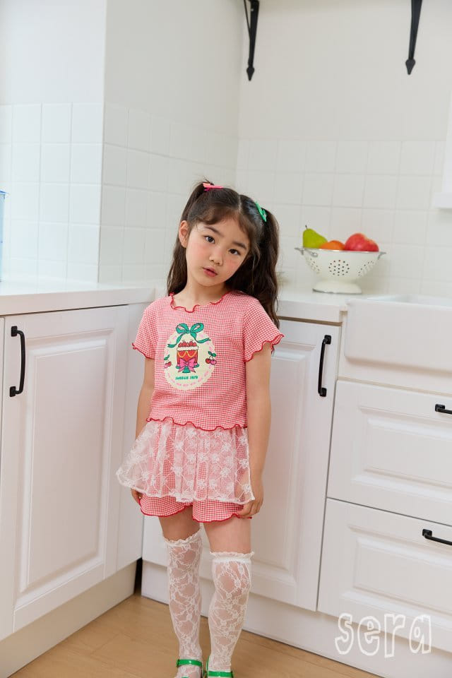 Sera - Korean Children Fashion - #stylishchildhood - Check Sha Pants Top Bottom Set - 8