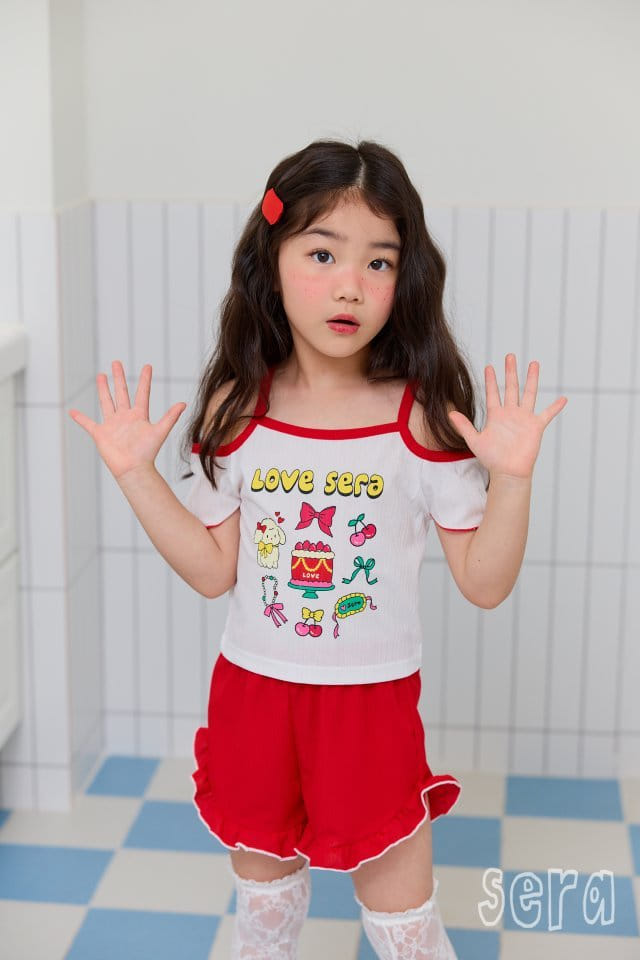 Sera - Korean Children Fashion - #todddlerfashion - Love Cap Sleeveless Top Bottom Set - 9