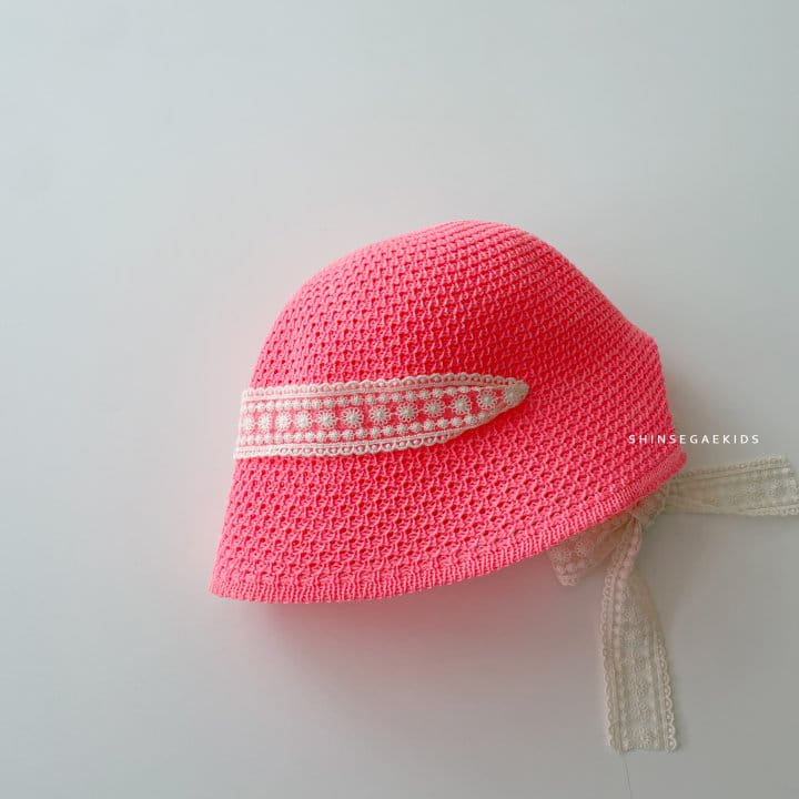 Shinseage Kids - Korean Children Fashion - #childofig - Neon Knit Lace Bucket Hat - 5