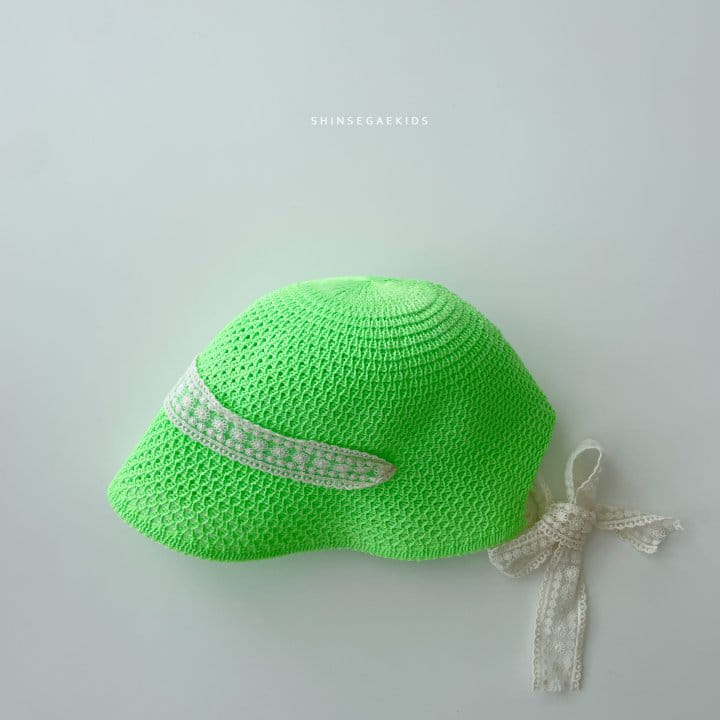 Shinseage Kids - Korean Children Fashion - #designkidswear - Neon Knit Lace Bucket Hat - 7