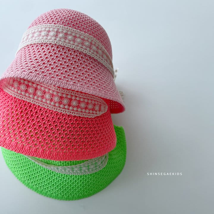 Shinseage Kids - Korean Children Fashion - #fashionkids - Neon Knit Lace Bucket Hat - 9