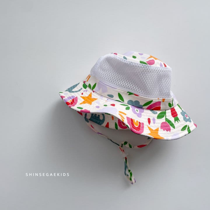 Shinseage Kids - Korean Children Fashion - #littlefashionista - Flower Whale Mesh Bucket Hat - 3