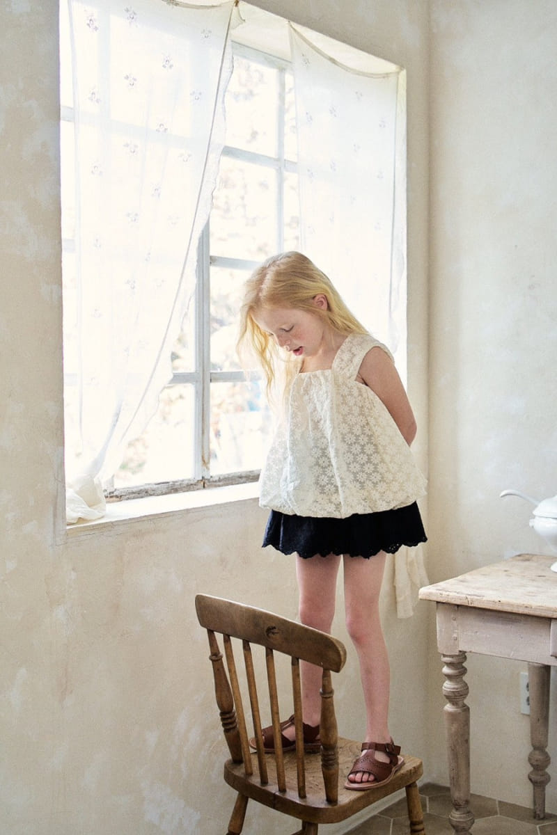 Slow b - Korean Children Fashion - #kidsstore - Lace Sleeveless Tee - 5