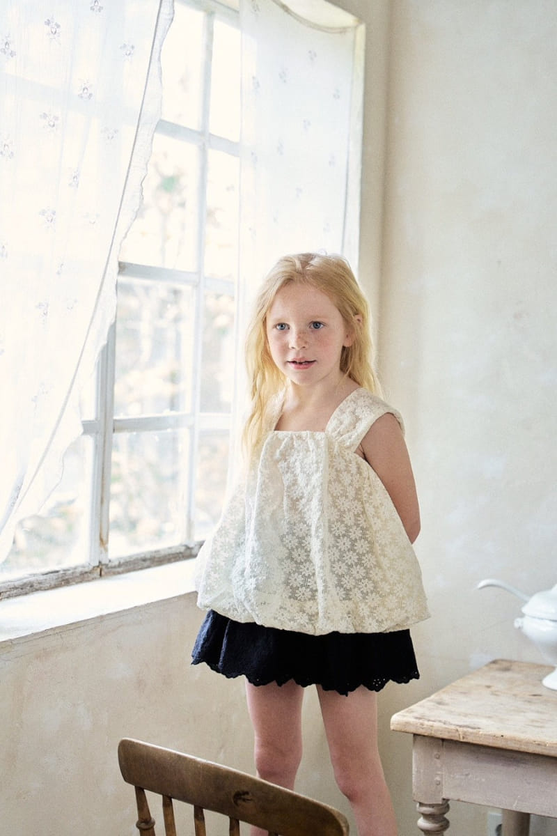 Slow b - Korean Children Fashion - #littlefashionista - Lace Sleeveless Tee - 8