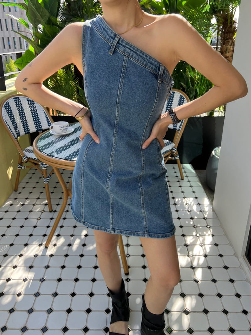 Solar - Korean Women Fashion - #romanticstyle - Denim Jenny One-Piece - 3