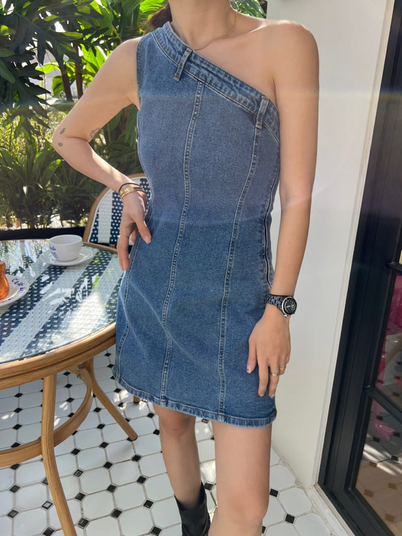 Solar - Korean Women Fashion - #romanticstyle - Denim Jenny One-Piece - 4