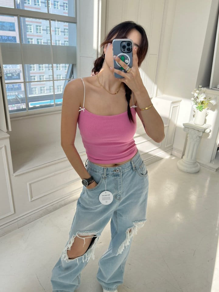 Solar - Korean Women Fashion - #womensfashion - Ribbon Cap Sleeveless Tee - 8