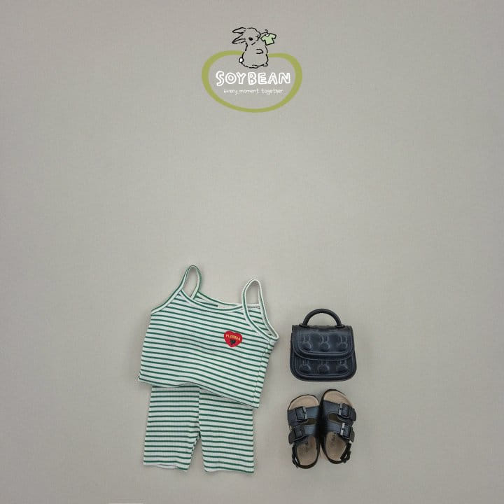 Soybean - Korean Children Fashion - #childrensboutique - Florida String Sleeveless Top Bottom Set - 2