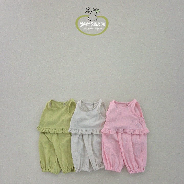 Soybean - Korean Children Fashion - #childrensboutique - Frill Abang Top Bottom Set