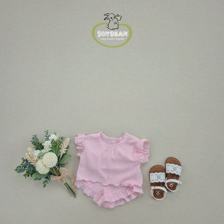 Soybean - Korean Children Fashion - #designkidswear - Cabbage Frill Top Bottom Set - 3