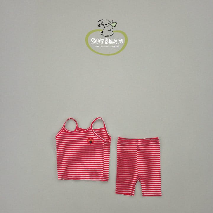 Soybean - Korean Children Fashion - #kidsshorts - Florida String Sleeveless Top Bottom Set - 6