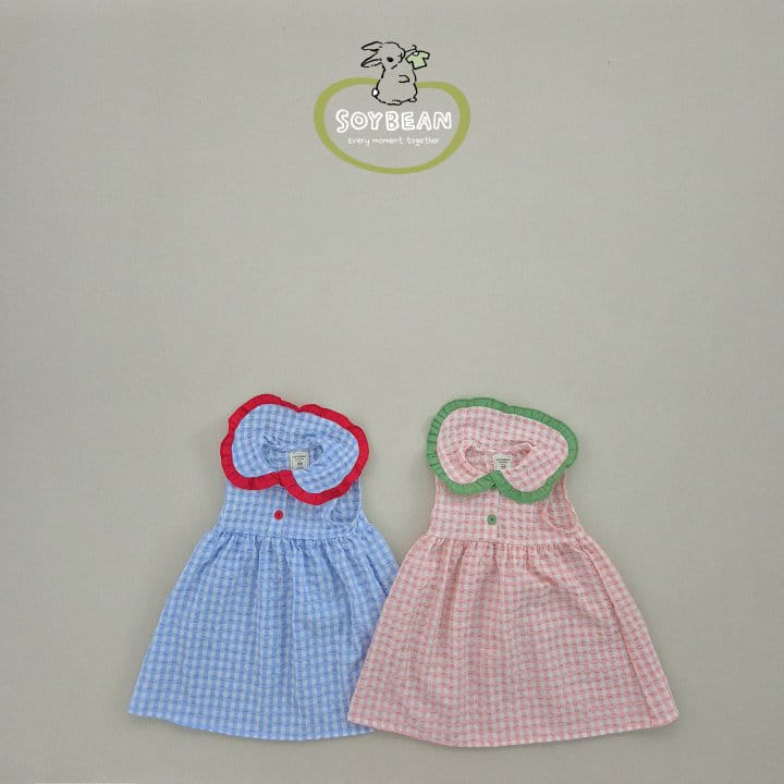 Soybean - Korean Children Fashion - #kidsshorts - Check Collar One-Piece