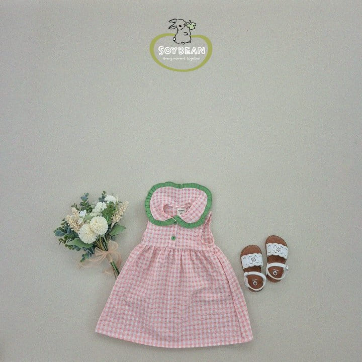 Soybean - Korean Children Fashion - #kidsstore - Check Collar One-Piece - 2