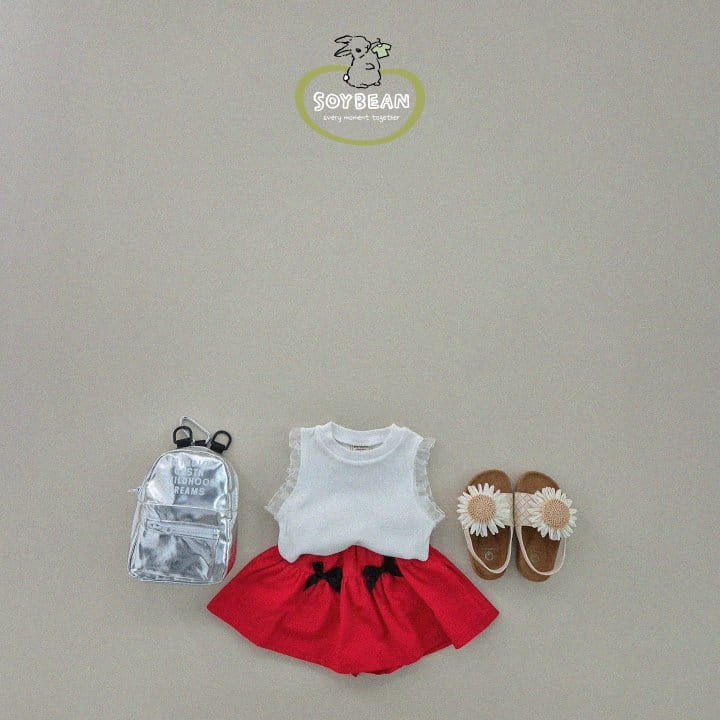 Soybean - Korean Children Fashion - #kidzfashiontrend - Lace Sleeveless Tee - 2