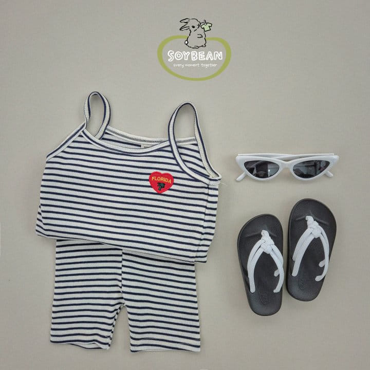 Soybean - Korean Children Fashion - #littlefashionista - Florida String Sleeveless Top Bottom Set - 10