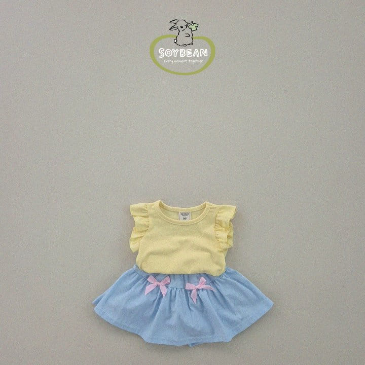 Soybean - Korean Children Fashion - #littlefashionista - Slim Frill Sleeveless Tee - 7