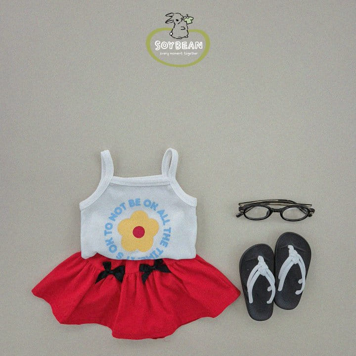 Soybean - Korean Children Fashion - #littlefashionista - Flower Piping Sleeveless Tee - 11